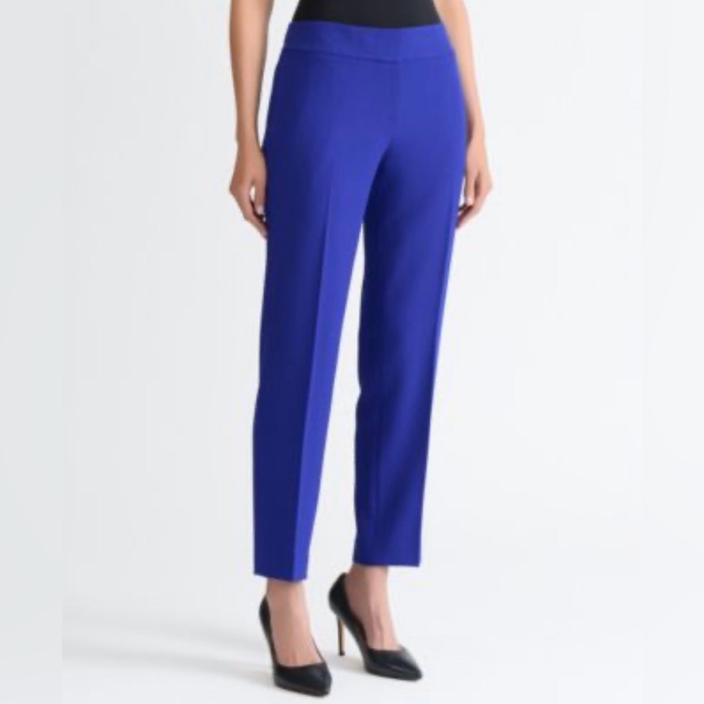 Saragano women’s 12 pull on stretch waist straight leg ankle pants, cobalt blue
